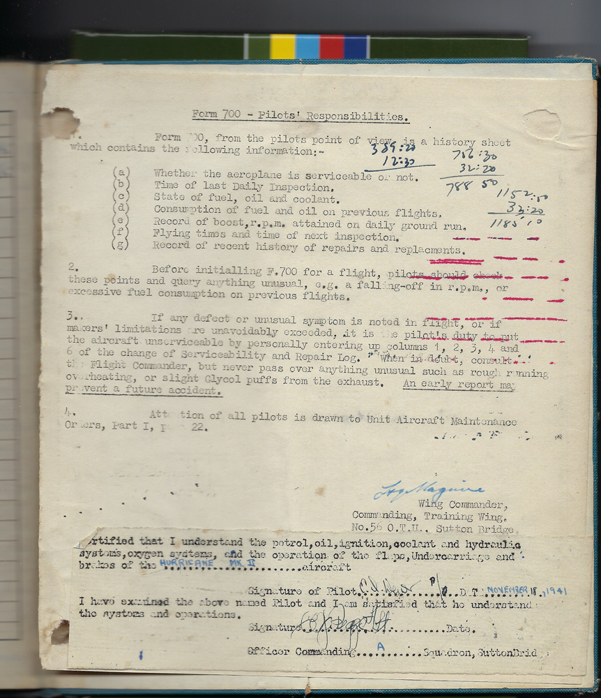 1940s1218-EDW Canada Log End from 18Dec'40, Manning Depot CA-29Aug1945, Memphis TN