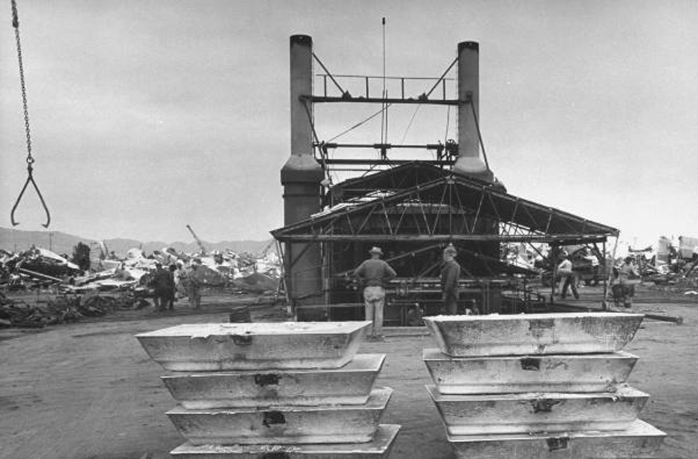1950Q-kingman aaf ingots from melted bombers after wwii